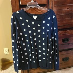 Navy polka dot XL sweater